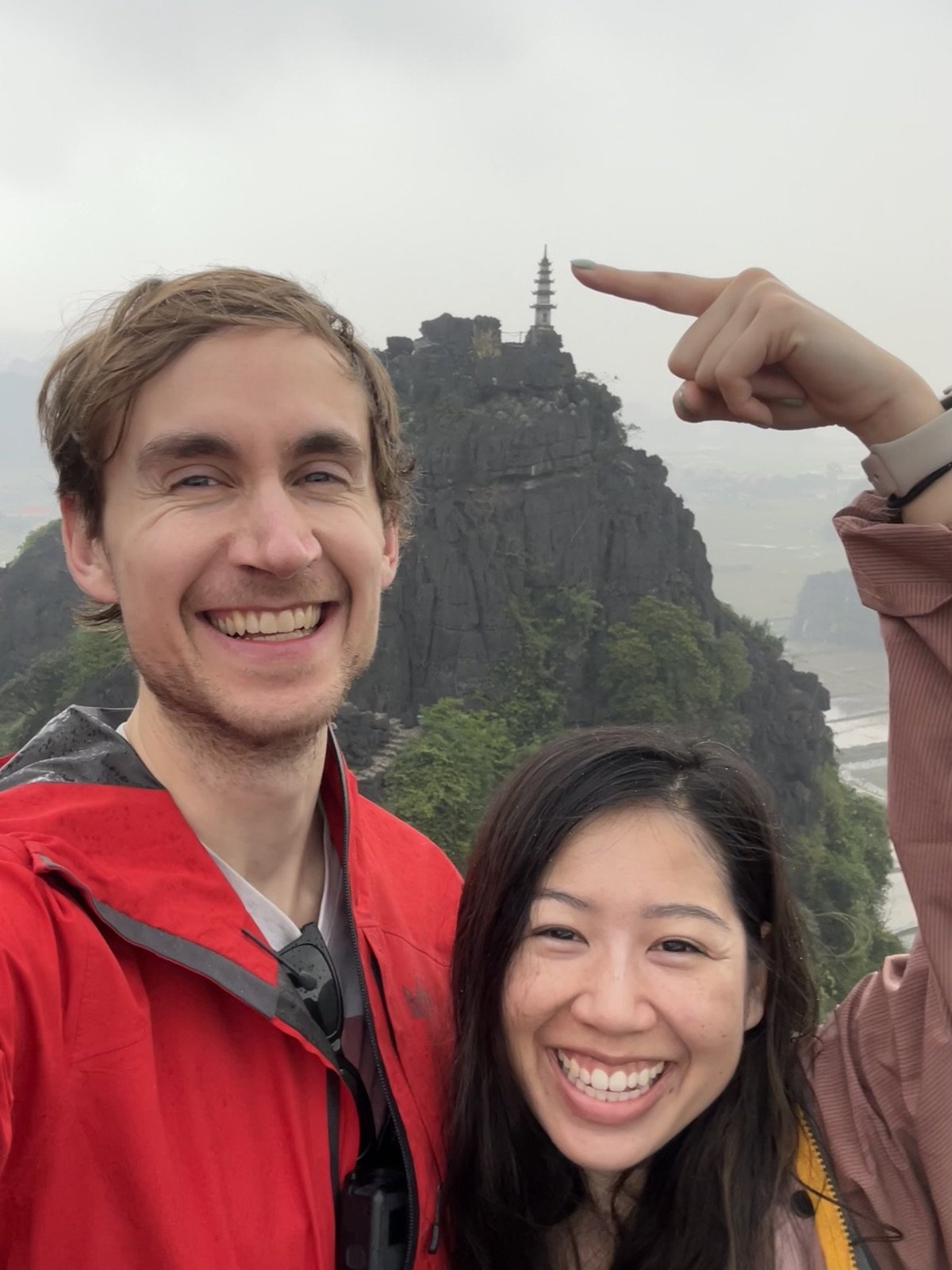 Michie & Charlie at the summit of Hang Mua in Ninh Binh
